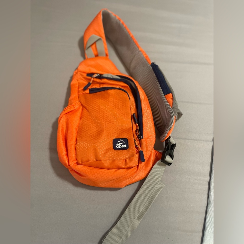 APEX 🥾🏔️Orange shoulder Crossbody bag Unisex small hiking Backpack Sporty Design